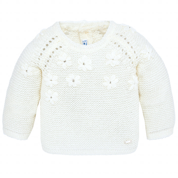 Infant Ivory Floral Sweater