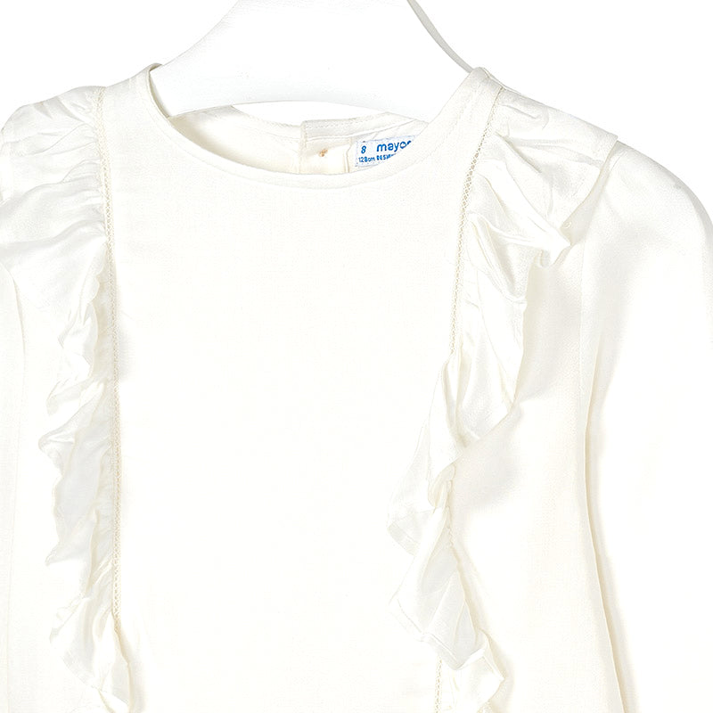 Ivory Peplum Ruffle Blouse
