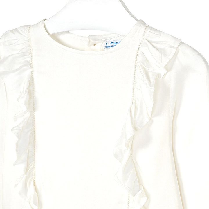 Ivory Peplum Ruffle Blouse