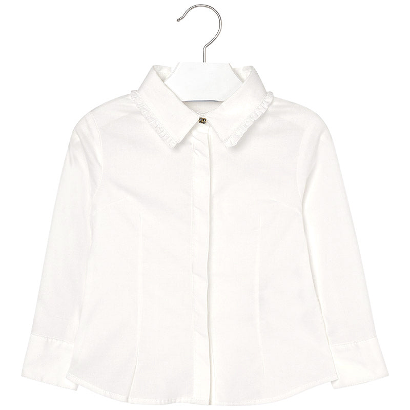 Stretchy Poplin Ivory Blouse