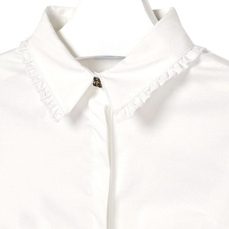 Stretchy Poplin Ivory Blouse