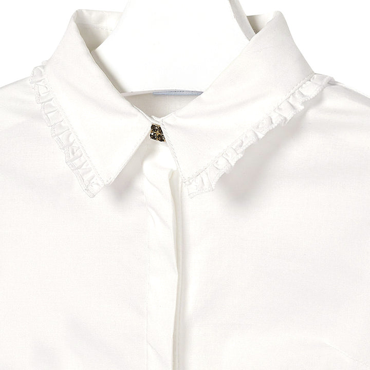 Stretchy Poplin Ivory Blouse
