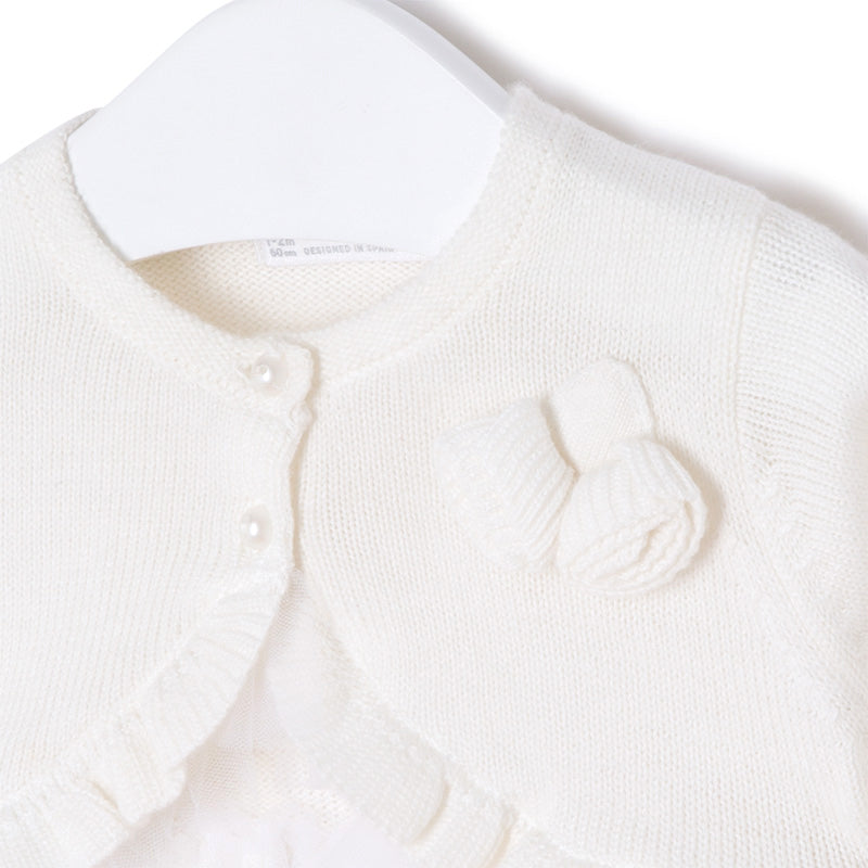 Ivory Knit Ruffle Cardigan