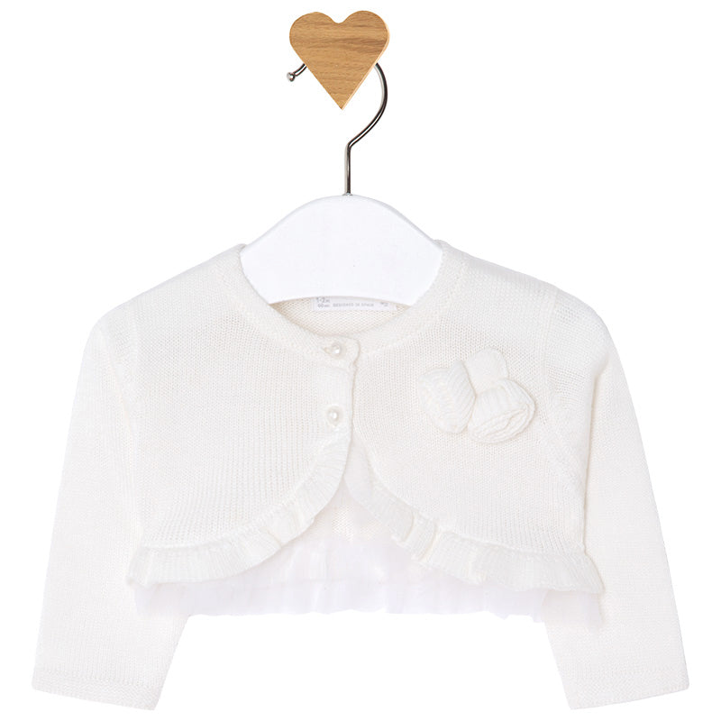 Ivory Knit Ruffle Cardigan