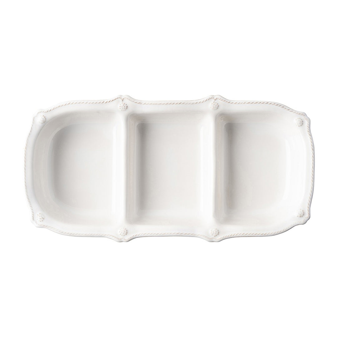 Berry & Thread 14" Triple Section Server - Whitewash
