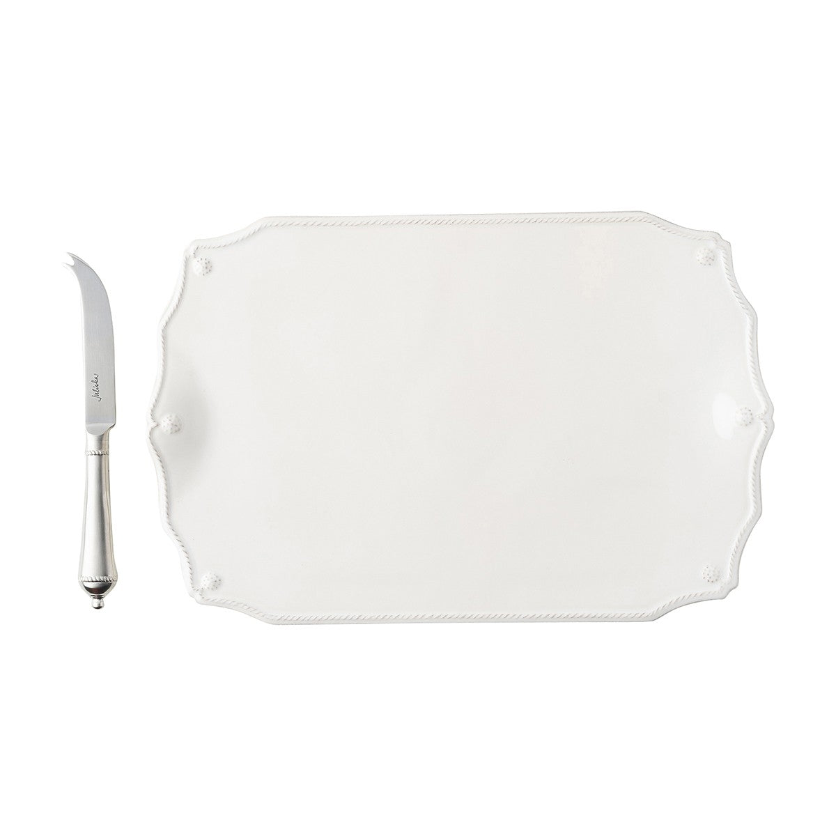 Berry & Thread Whitewash 15" Serving Board with Knife