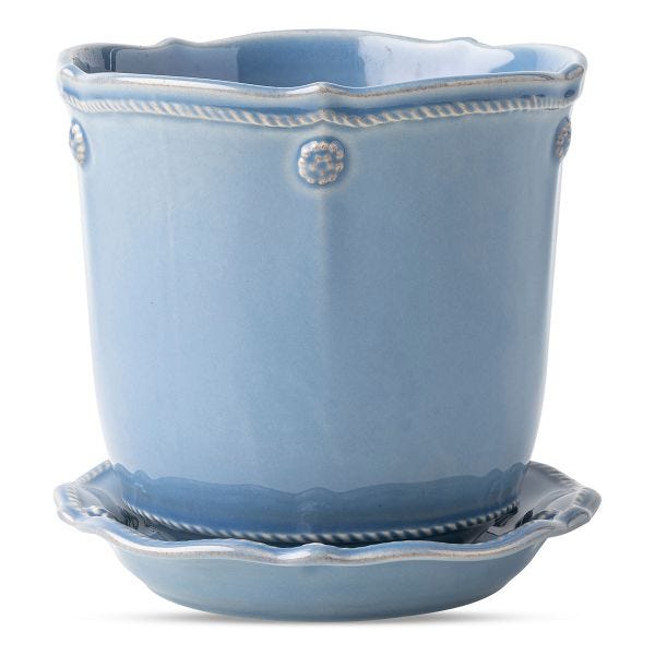 Berry & Thread Chambray 5" Planter & Saucer