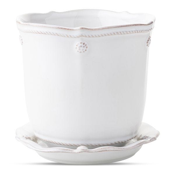Berry & Thread Whitewash Planter & Saucer