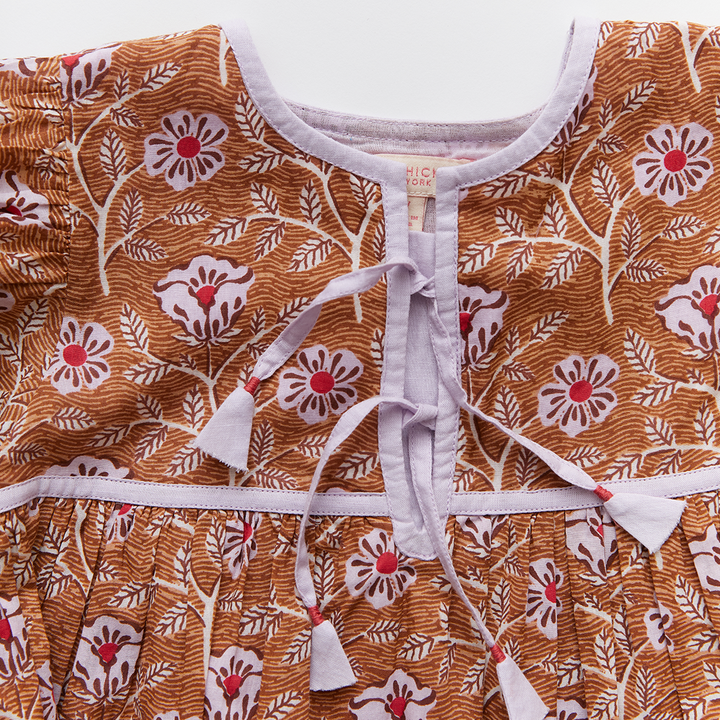 Brown Goa Floral Jade Dress
