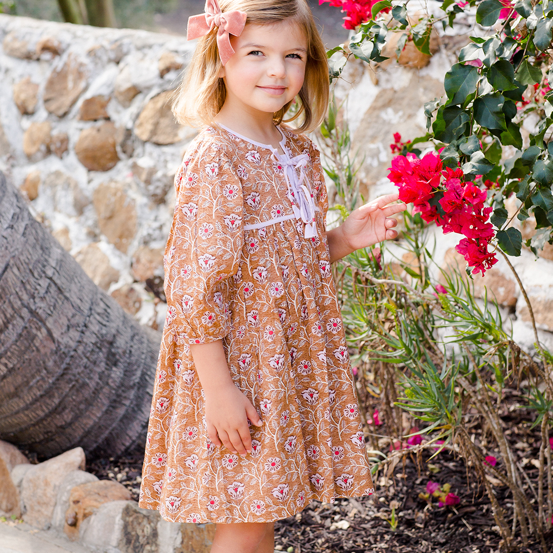 Brown Goa Floral Jade Dress