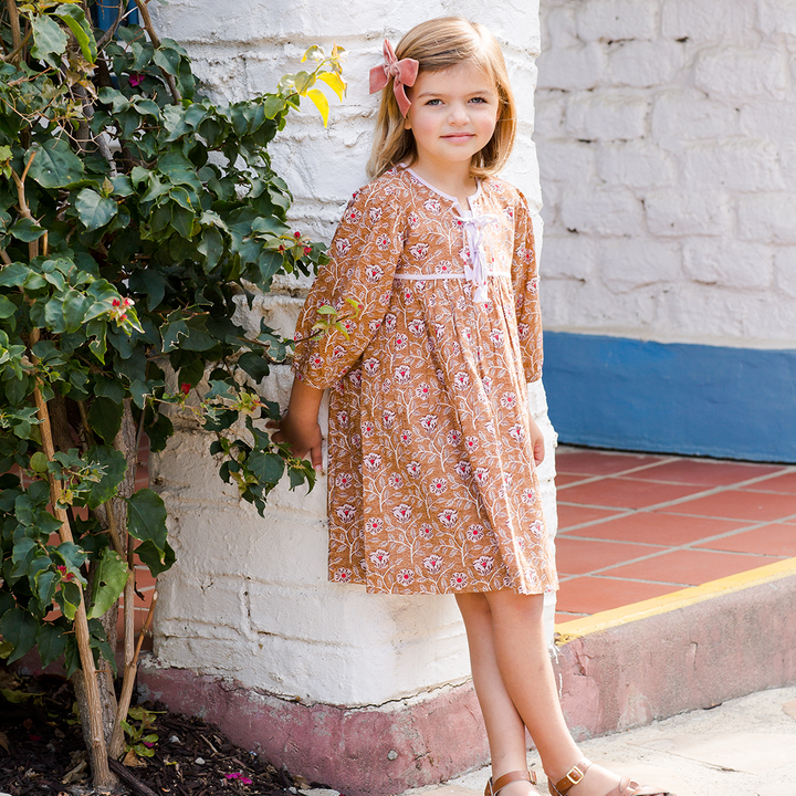 Brown Goa Floral Jade Dress