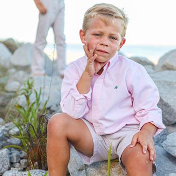 Pink Long Sleeve Button Down Shirt - Bailey Boys