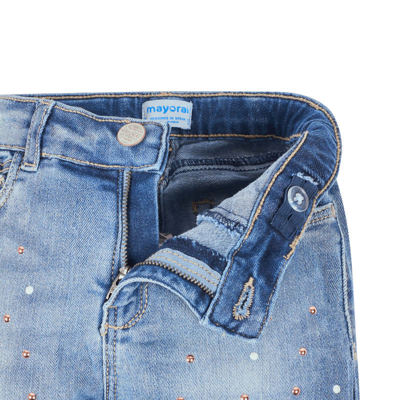 Skinny Studded & Sequin Distressed Jeans