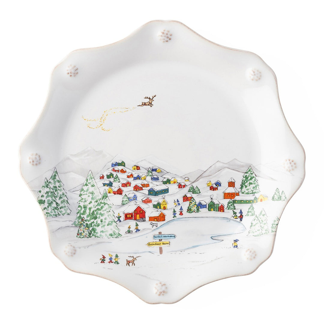 Berry & Thread North Pole Scalloped Dessert/Salad Plate Set/4