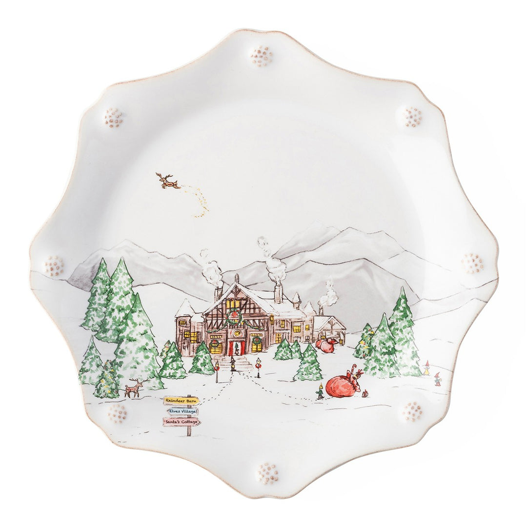 Berry & Thread North Pole Scalloped Dessert/Salad Plate Set/4
