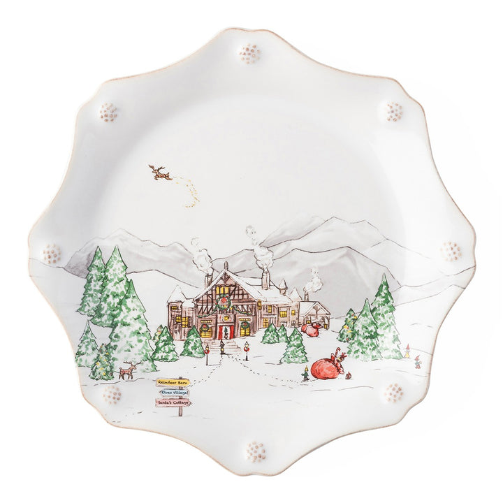 Berry & Thread North Pole Scalloped Dessert/Salad Plate Set/4