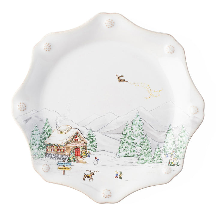 Berry & Thread North Pole Scalloped Dessert/Salad Plate Set/4