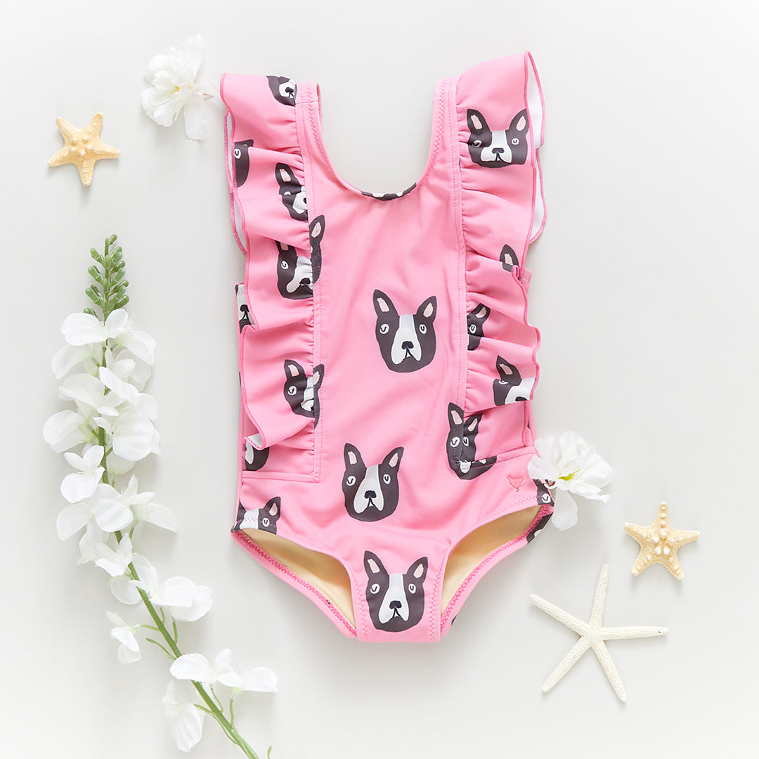 Baby & Girls Pink Boston Terrier Katniss Suit
