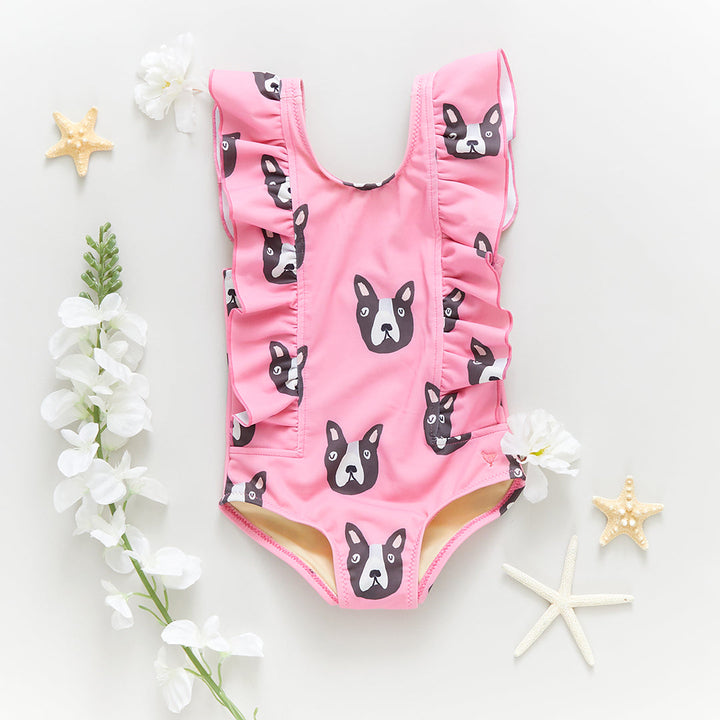 Baby & Girls Pink Boston Terrier Katniss Suit