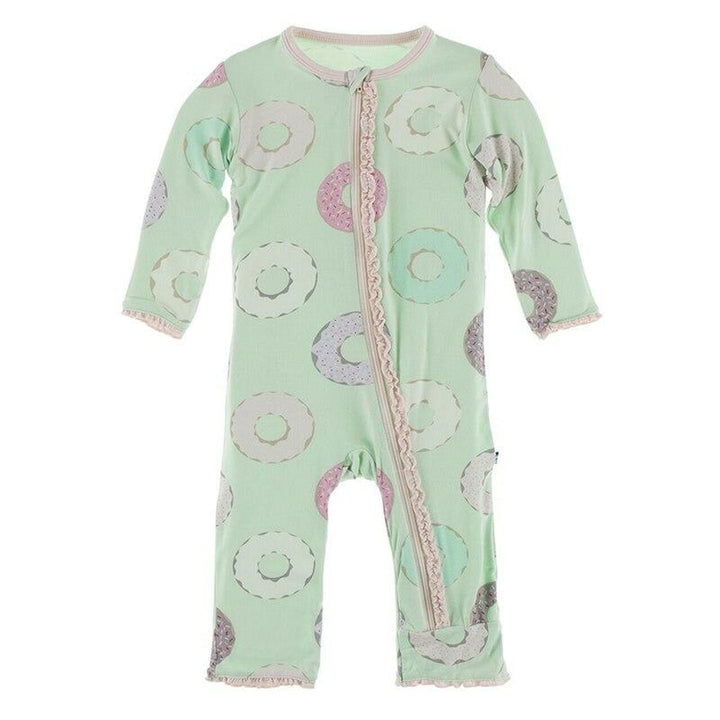 Pistachio Donut Muffin Ruffle Coverall w/ Zipper