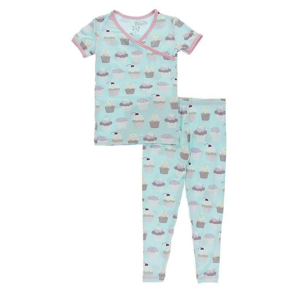 Summer Sky Cupcakes Short Sleeve Kimono Pajama Set