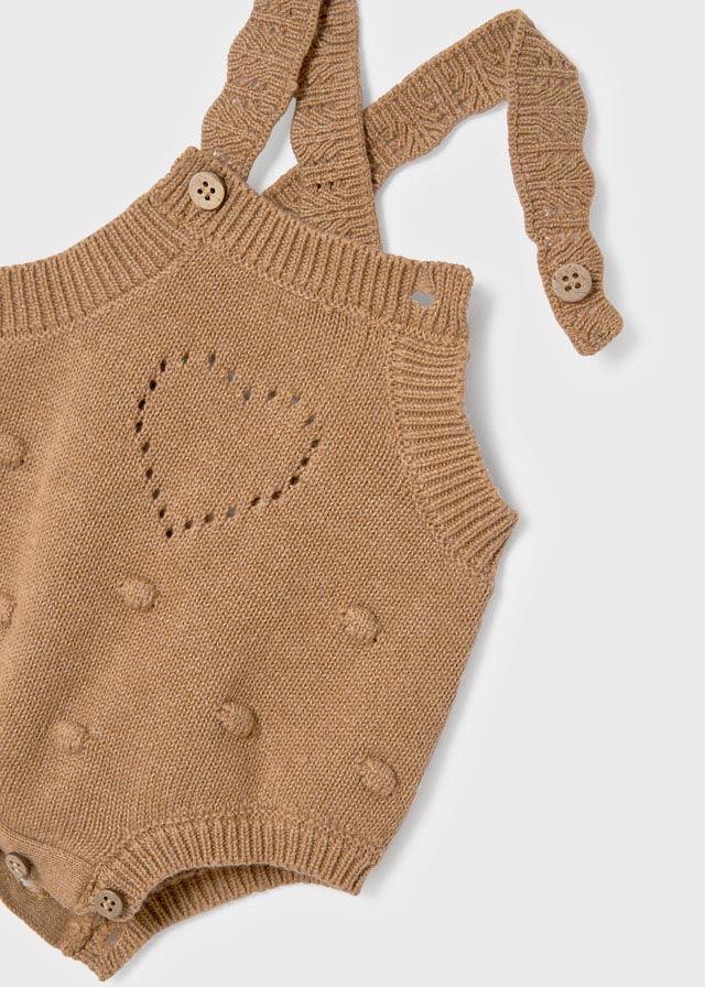 Caramel Brown Ecofriends Knit Overall & Tights Set