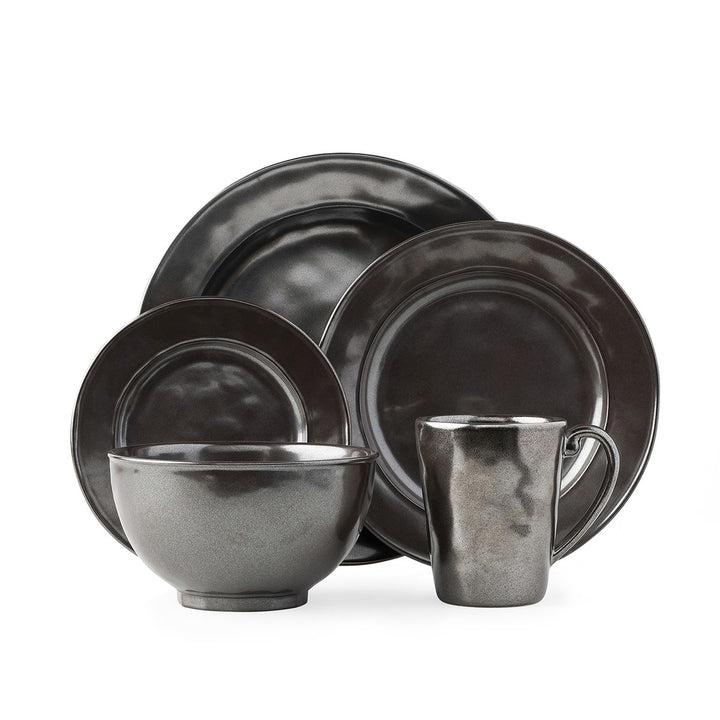 Pewter Stoneware 5pc Place Setting