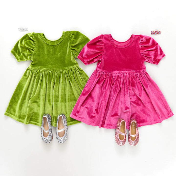 Lime Green Velour Laurie Dress