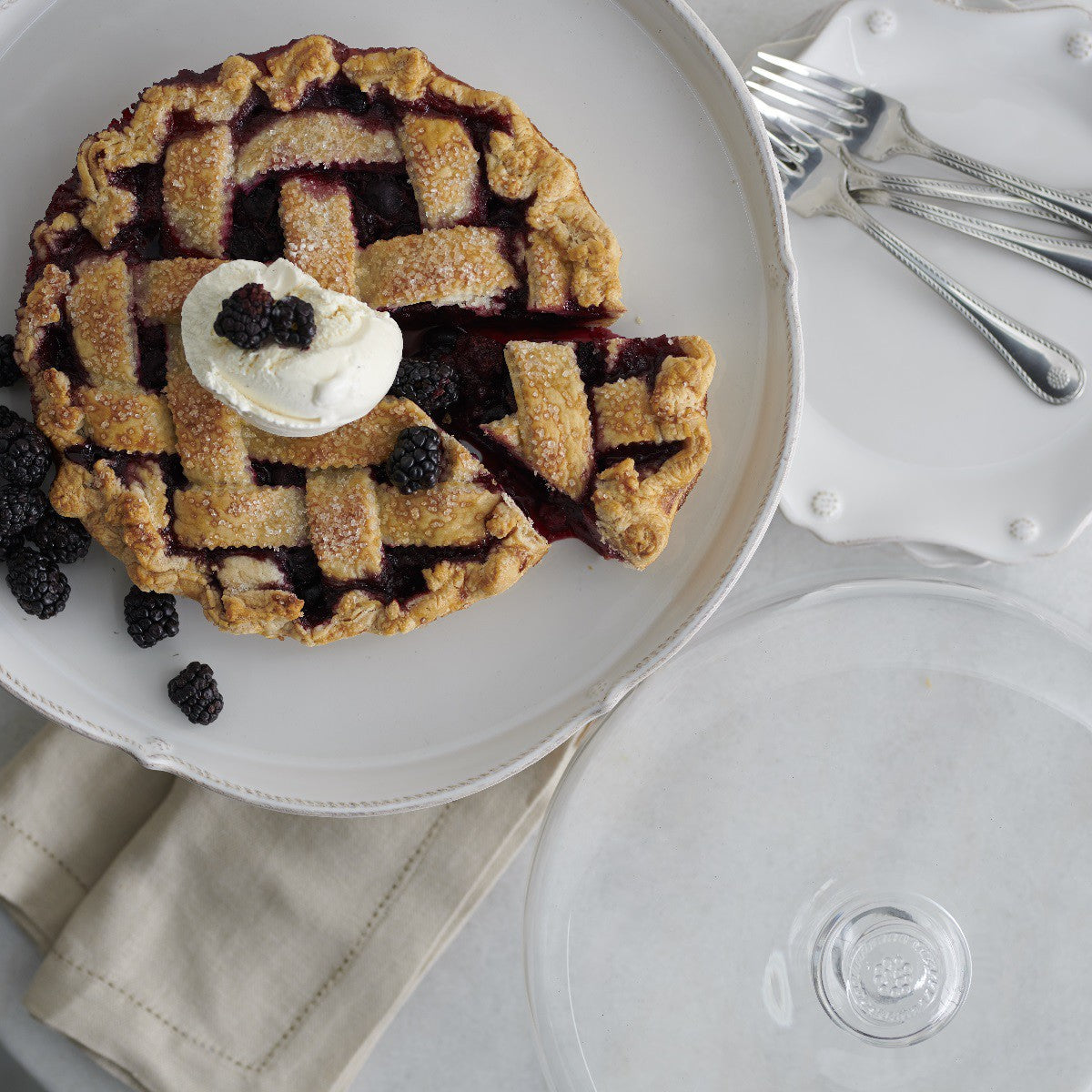 Berry & Thread Whitewash 14" Cake Stand