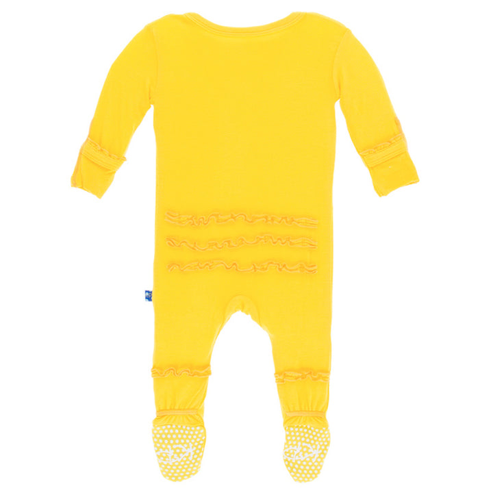 Lemon Muffin Ruffle Footie With Snaps