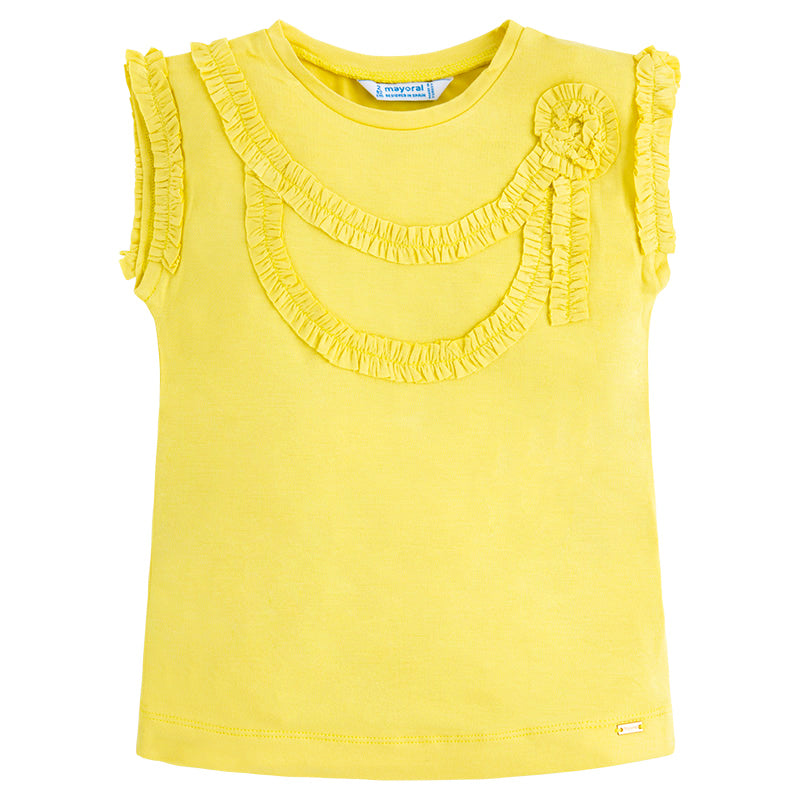 Lemon Ruffle Sleeveless Top