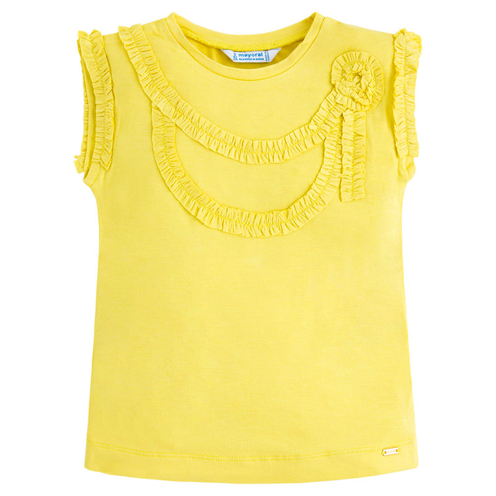 Lemon Ruffle Sleeveless Top