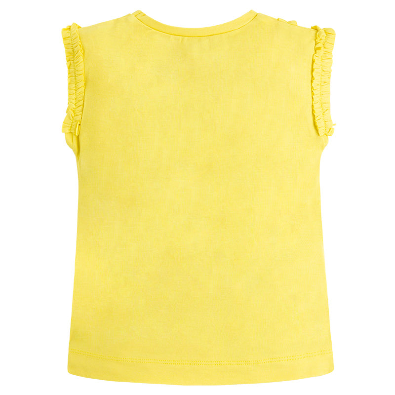Lemon Ruffle Sleeveless Top