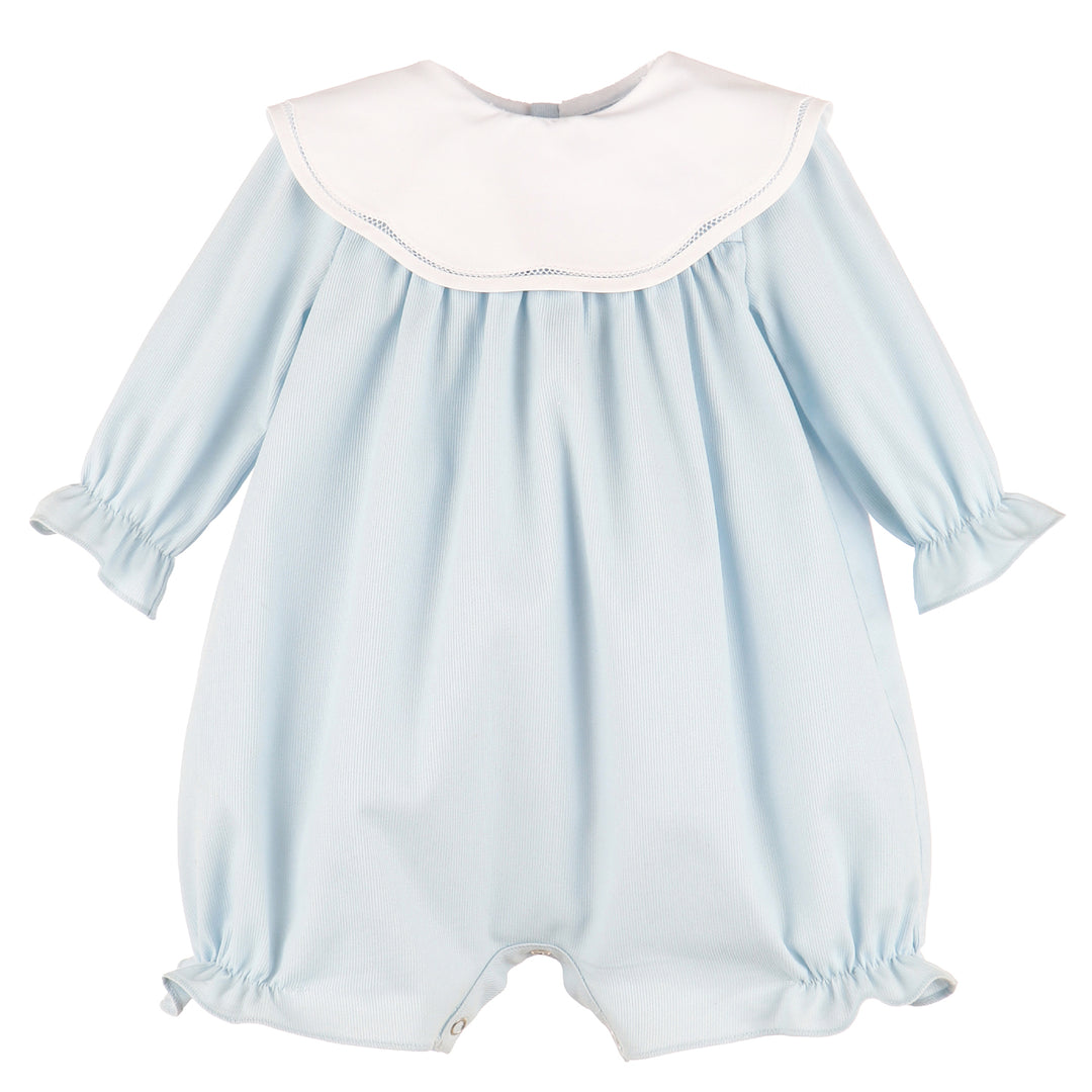 Light Blue Cozy Club Scallop Playsuit
