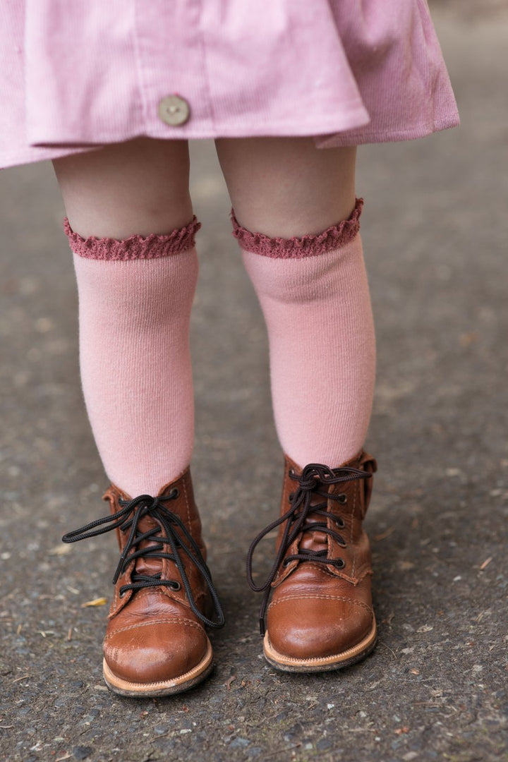 Blush & Mauve Lace Top Knee Highs