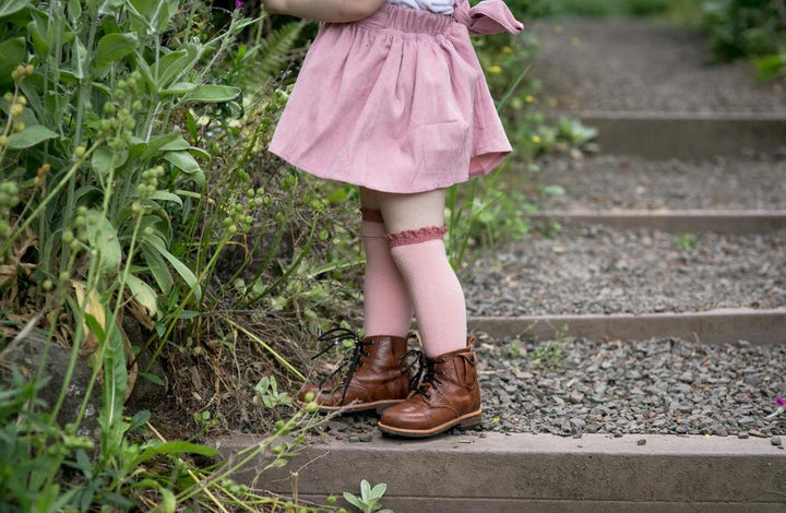 Blush & Mauve Lace Top Knee Highs