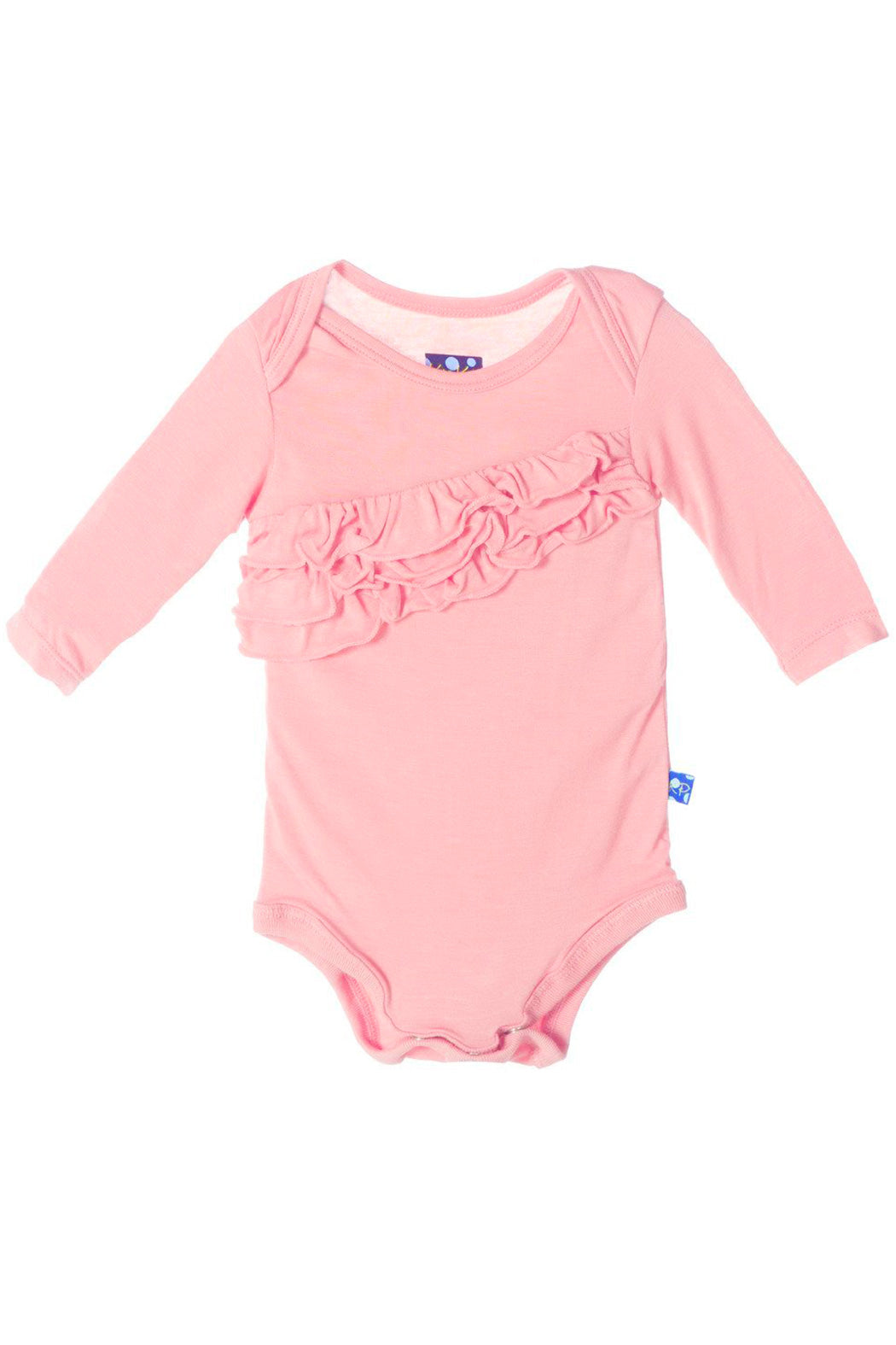 Lotus Diagonal Ruffle Long Sleeve One Piece