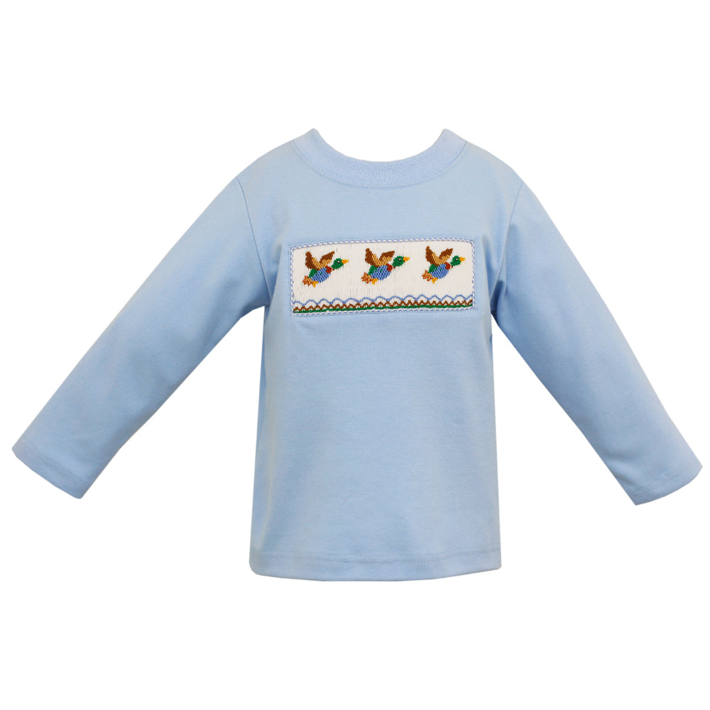 Light Blue Mallard Duck Long Sleeve T-Shirt