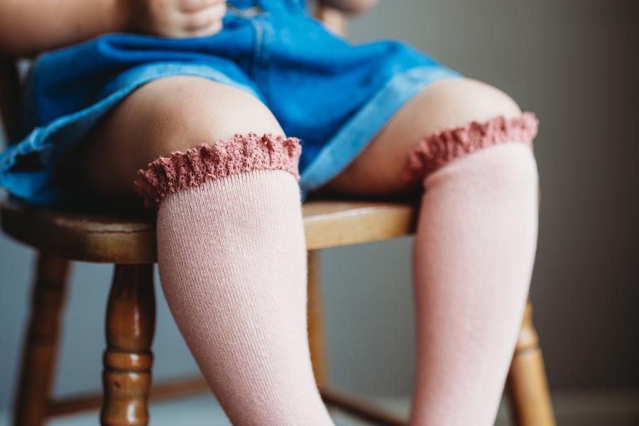 Blush & Mauve Lace Top Knee Highs
