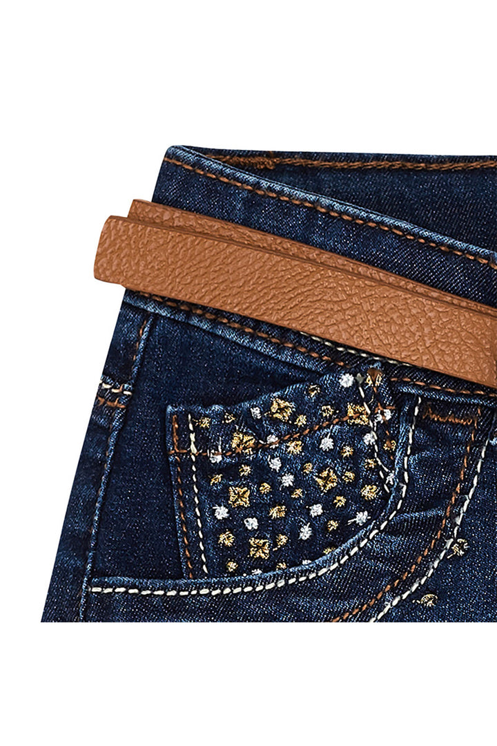 Mayoral - Dark Denim Shorts w/ Gingham Belt - kkgivingtree - K&K's Giving Tree