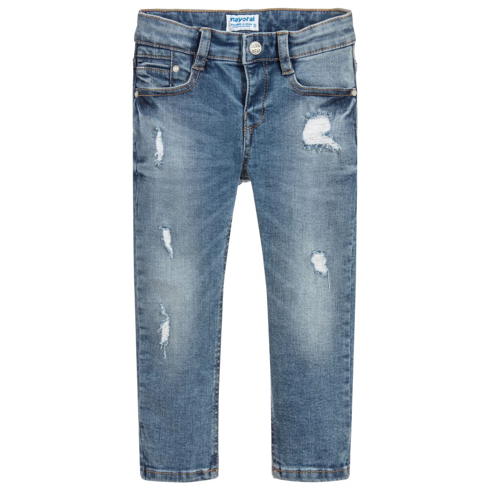 Distressed Loose Fit Denim Jeans