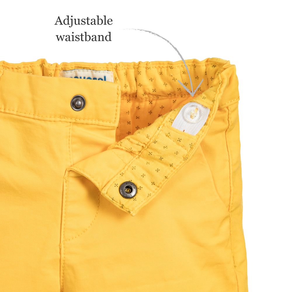 Sun Yellow Cotton Chino Shorts