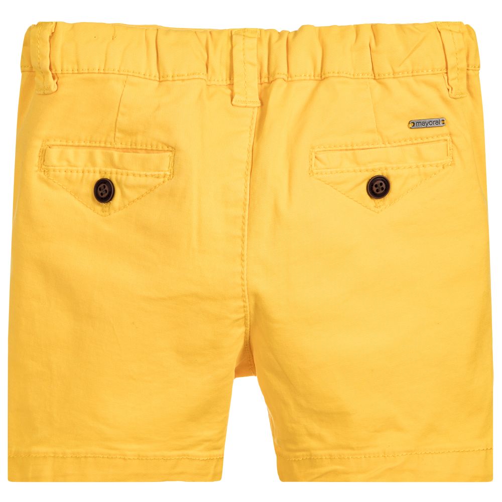 Sun Yellow Cotton Chino Shorts