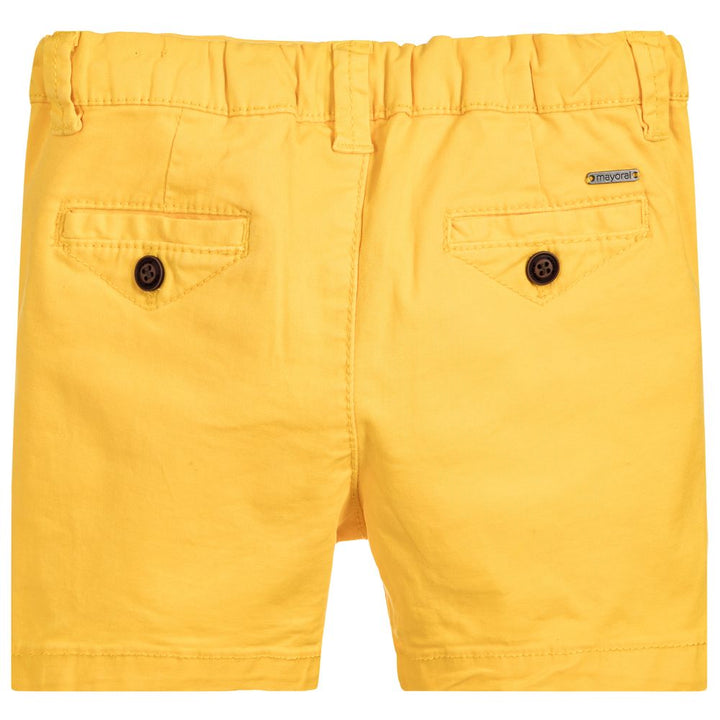Sun Yellow Cotton Chino Shorts