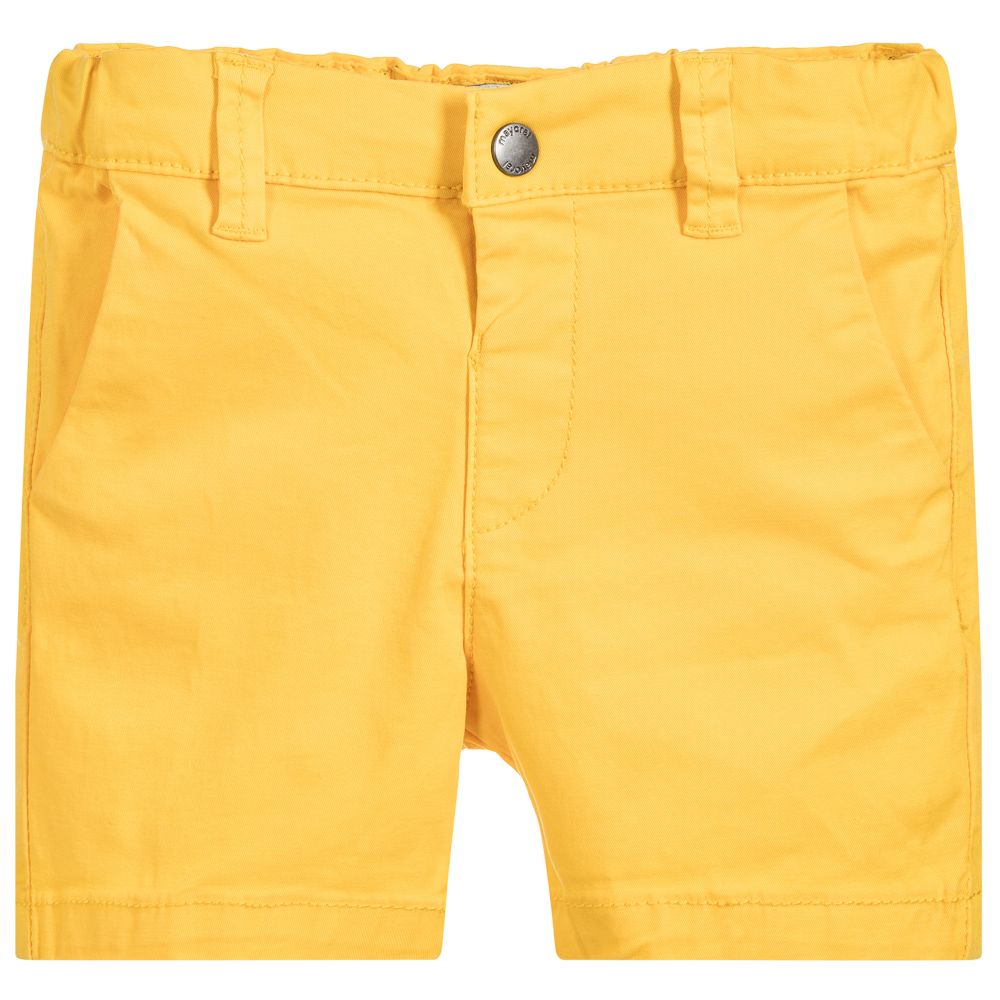 Sun Yellow Cotton Chino Shorts