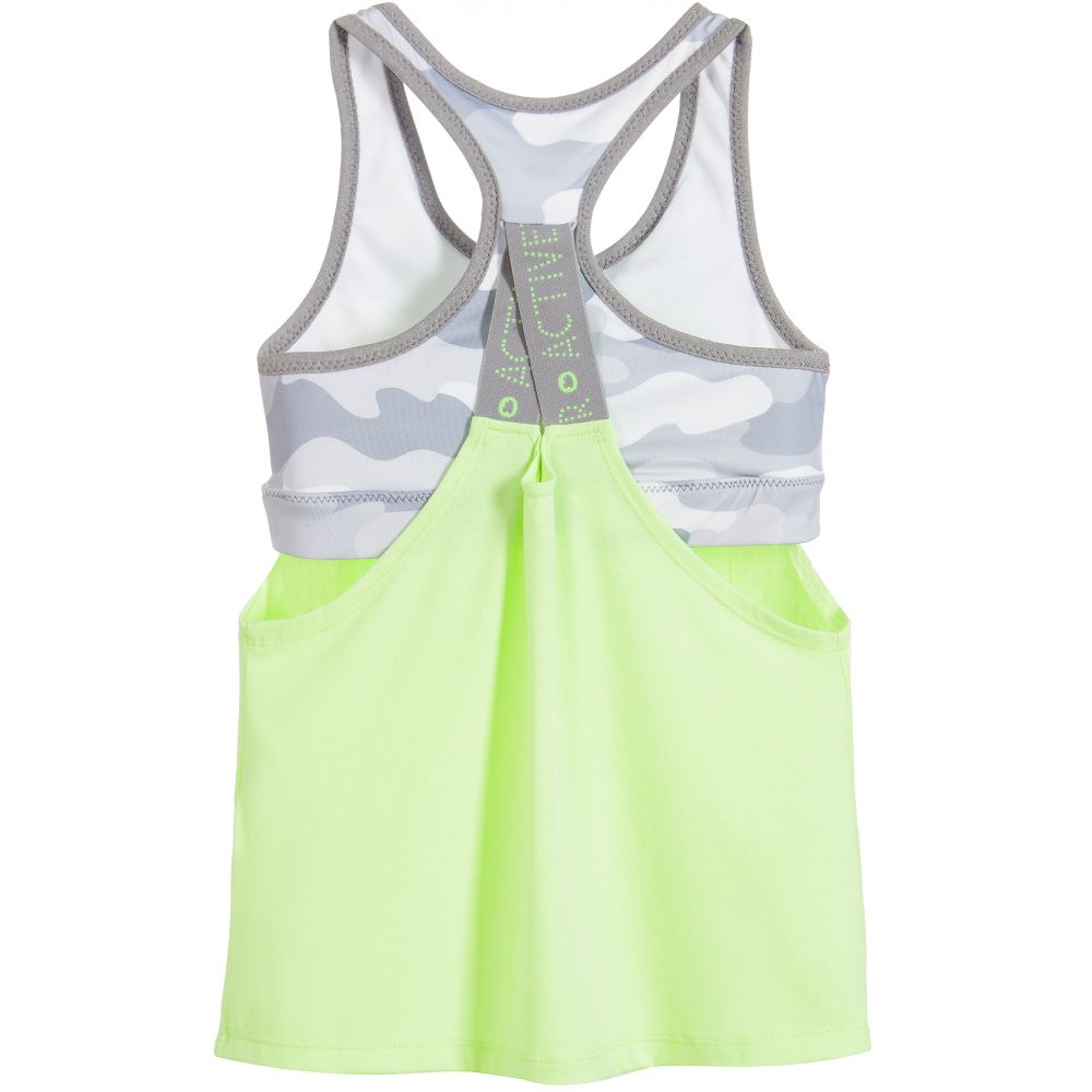 Lime Green & Camouflage Sports Top