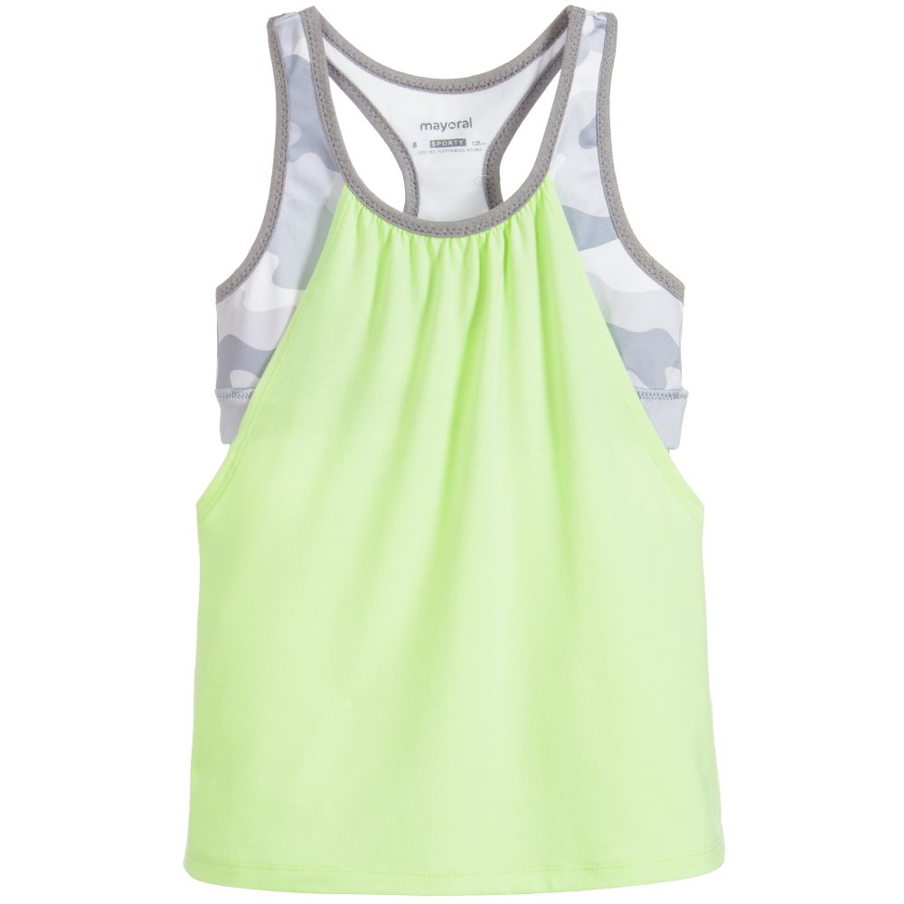 Lime Green & Camouflage Sports Top