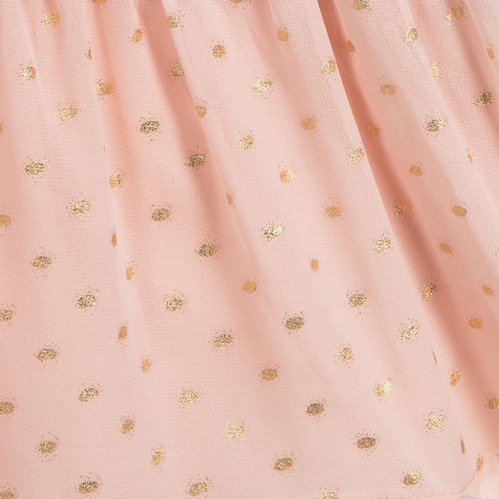Blush & Metallic Chiffon Dress