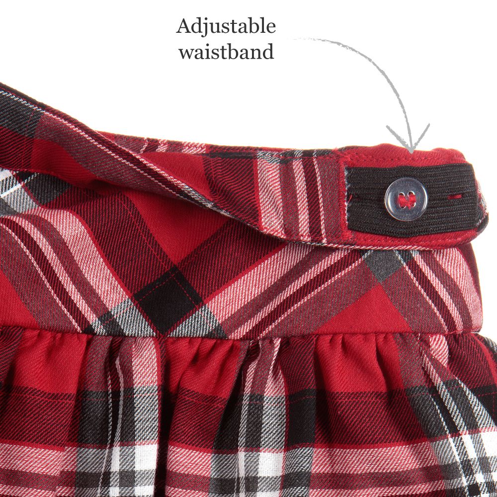 Red Tartan Flared Skirt