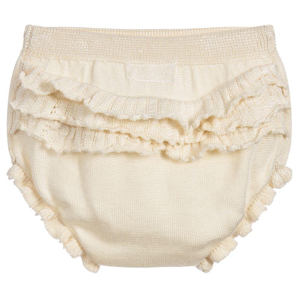 Ivory Knitted Baby Top & Bloomer Set